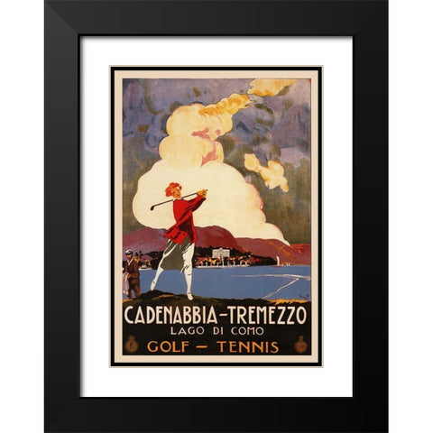 Cadenabbia Black Modern Wood Framed Art Print with Double Matting by Vintage Apple Collection