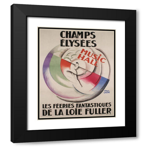 Champs Elysees Black Modern Wood Framed Art Print with Double Matting by Vintage Apple Collection