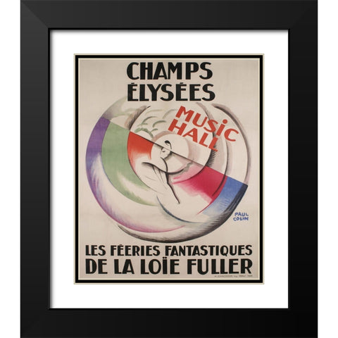 Champs Elysees Black Modern Wood Framed Art Print with Double Matting by Vintage Apple Collection