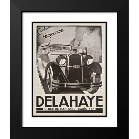 Delahaye Black Modern Wood Framed Art Print with Double Matting by Vintage Apple Collection