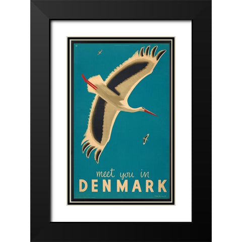 Denmark Black Modern Wood Framed Art Print with Double Matting by Vintage Apple Collection