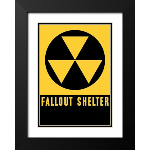 Fallout Shelter Black Modern Wood Framed Art Print with Double Matting by Vintage Apple Collection