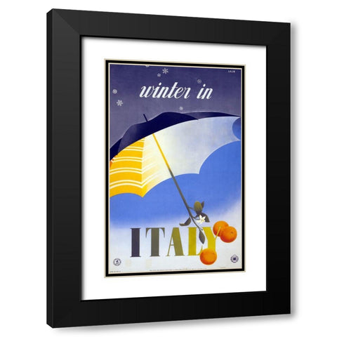 italy winter Black Modern Wood Framed Art Print with Double Matting by Vintage Apple Collection