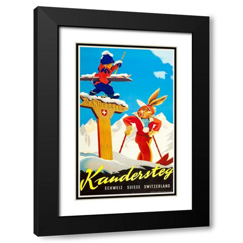Kandersteg Black Modern Wood Framed Art Print with Double Matting by Vintage Apple Collection