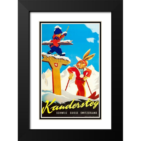 Kandersteg Black Modern Wood Framed Art Print with Double Matting by Vintage Apple Collection