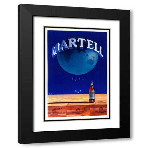 Martell Black Modern Wood Framed Art Print with Double Matting by Vintage Apple Collection