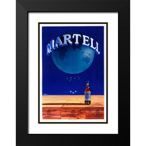 Martell Black Modern Wood Framed Art Print with Double Matting by Vintage Apple Collection