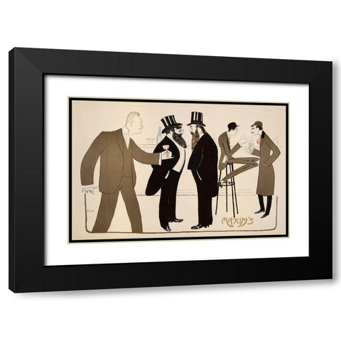 Maxims 1902 Black Modern Wood Framed Art Print with Double Matting by Vintage Apple Collection
