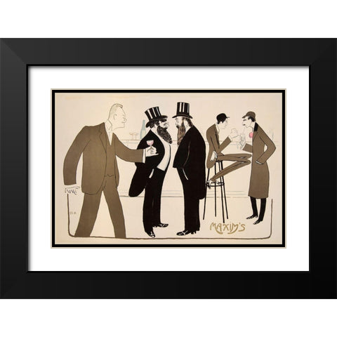 Maxims 1902 Black Modern Wood Framed Art Print with Double Matting by Vintage Apple Collection