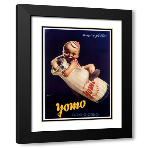 Ogni Black Modern Wood Framed Art Print with Double Matting by Vintage Apple Collection