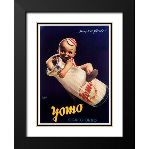 Ogni Black Modern Wood Framed Art Print with Double Matting by Vintage Apple Collection