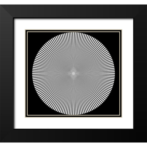 Optical Illusion Art Black Modern Wood Framed Art Print with Double Matting by Vintage Apple Collection
