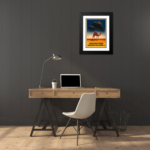 Polonya Black Modern Wood Framed Art Print with Double Matting by Vintage Apple Collection