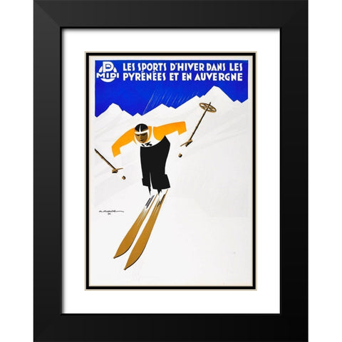 Pyrenees Black Modern Wood Framed Art Print with Double Matting by Vintage Apple Collection