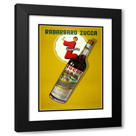 Rabarbaro Zucca Black Modern Wood Framed Art Print with Double Matting by Vintage Apple Collection