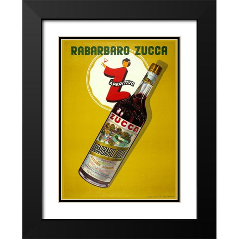 Rabarbaro Zucca Black Modern Wood Framed Art Print with Double Matting by Vintage Apple Collection