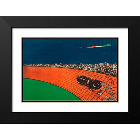 Racing Italy Black Modern Wood Framed Art Print with Double Matting by Vintage Apple Collection