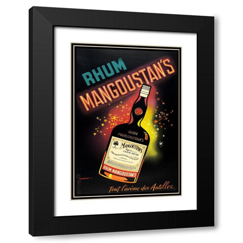 Rhum Mangoustan Black Modern Wood Framed Art Print with Double Matting by Vintage Apple Collection