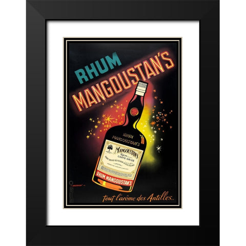Rhum Mangoustan Black Modern Wood Framed Art Print with Double Matting by Vintage Apple Collection
