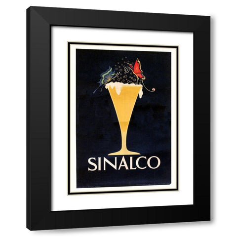 Sinalco Black Modern Wood Framed Art Print with Double Matting by Vintage Apple Collection