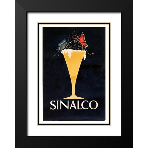 Sinalco Black Modern Wood Framed Art Print with Double Matting by Vintage Apple Collection