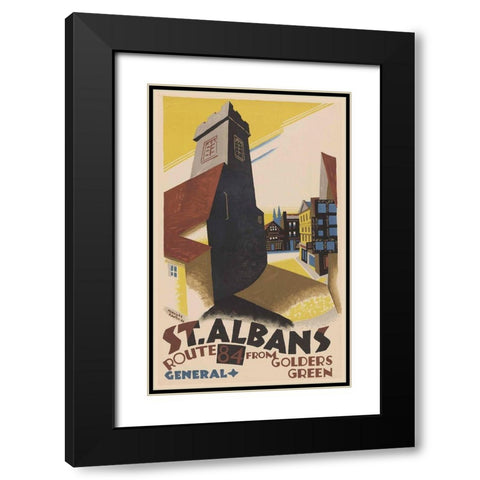 St. Albans Black Modern Wood Framed Art Print with Double Matting by Vintage Apple Collection