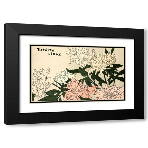 Theatre Libre Black Modern Wood Framed Art Print with Double Matting by Vintage Apple Collection