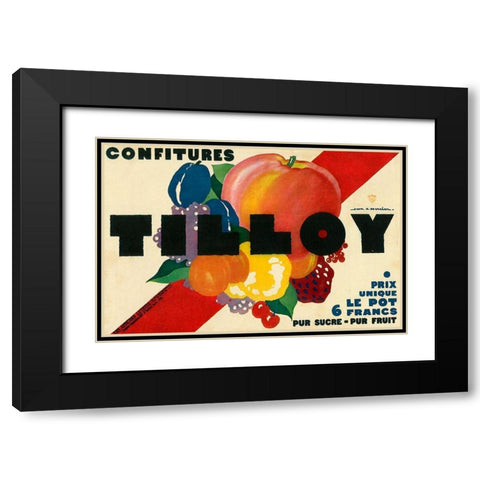 Tilloy Confitures Black Modern Wood Framed Art Print with Double Matting by Vintage Apple Collection