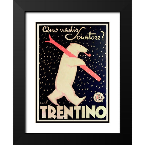 Trentino Black Modern Wood Framed Art Print with Double Matting by Vintage Apple Collection