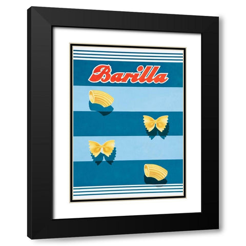 Vintage Pasta Black Modern Wood Framed Art Print with Double Matting by Vintage Apple Collection