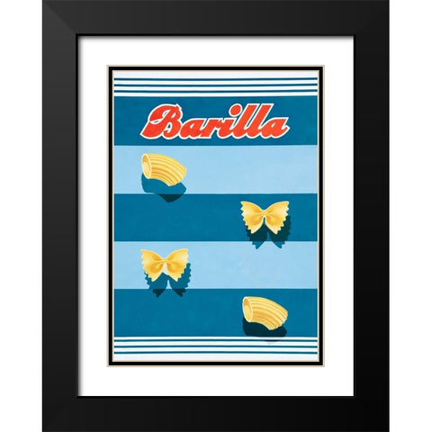 Vintage Pasta Black Modern Wood Framed Art Print with Double Matting by Vintage Apple Collection