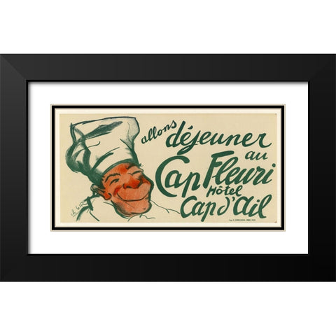 Captain Fleuri Black Modern Wood Framed Art Print with Double Matting by Vintage Apple Collection