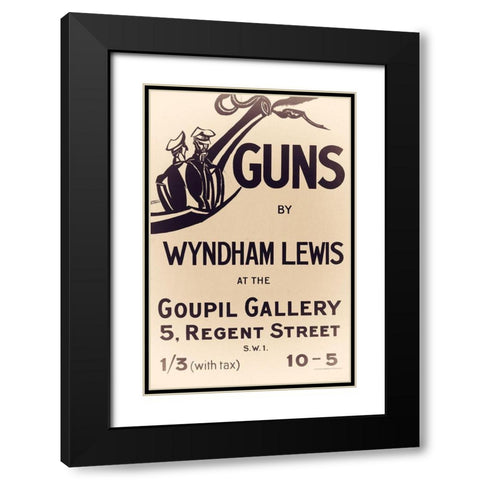 British Gun Advert Black Modern Wood Framed Art Print with Double Matting by Vintage Apple Collection