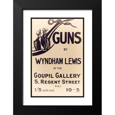 British Gun Advert Black Modern Wood Framed Art Print with Double Matting by Vintage Apple Collection