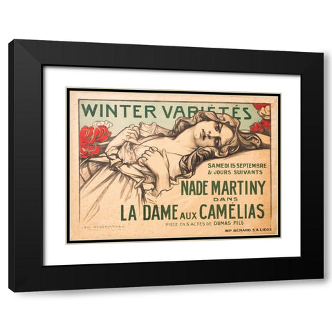 la-dame-aux-camelias Black Modern Wood Framed Art Print with Double Matting by Vintage Apple Collection