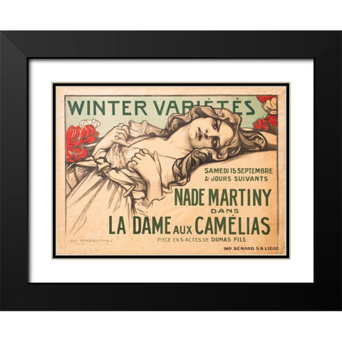 la-dame-aux-camelias Black Modern Wood Framed Art Print with Double Matting by Vintage Apple Collection