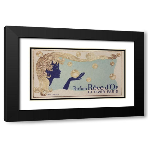 Art Deco Paris Parfum Black Modern Wood Framed Art Print with Double Matting by Vintage Apple Collection