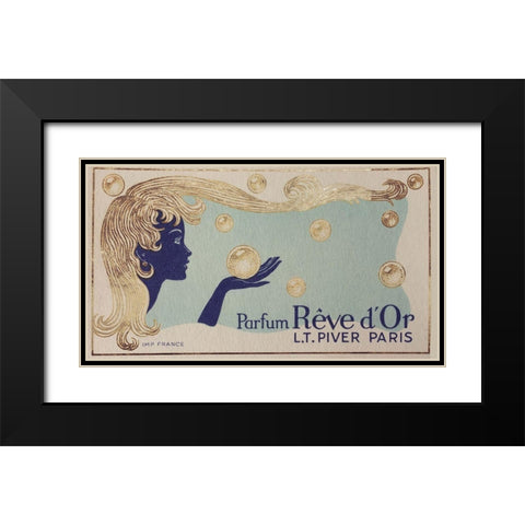 Art Deco Paris Parfum Black Modern Wood Framed Art Print with Double Matting by Vintage Apple Collection