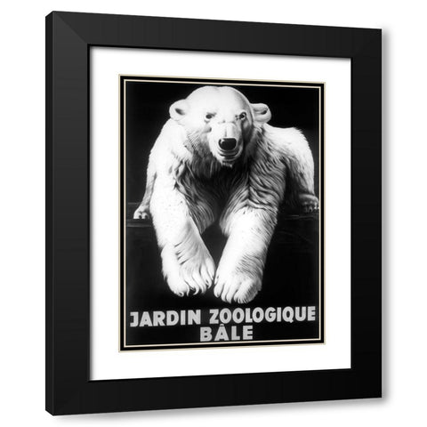Bale Polar Bear Black Modern Wood Framed Art Print with Double Matting by Vintage Apple Collection