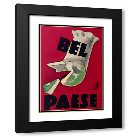 Bel Paese Black Modern Wood Framed Art Print with Double Matting by Vintage Apple Collection