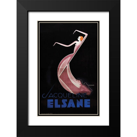 Elsane Black Modern Wood Framed Art Print with Double Matting by Vintage Apple Collection