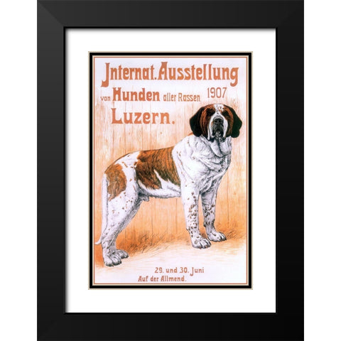 German Dog Black Modern Wood Framed Art Print with Double Matting by Vintage Apple Collection