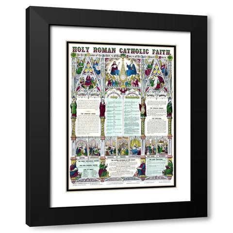 Holy Roman Catholic Church Black Modern Wood Framed Art Print with Double Matting by Vintage Apple Collection