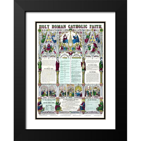 Holy Roman Catholic Church Black Modern Wood Framed Art Print with Double Matting by Vintage Apple Collection