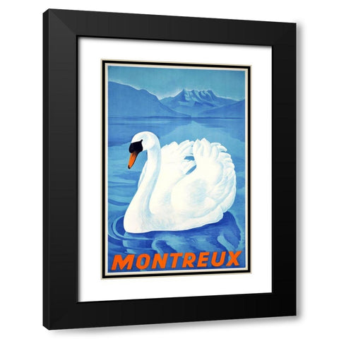 Montreaux Black Modern Wood Framed Art Print with Double Matting by Vintage Apple Collection