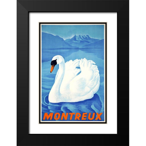 Montreaux Black Modern Wood Framed Art Print with Double Matting by Vintage Apple Collection