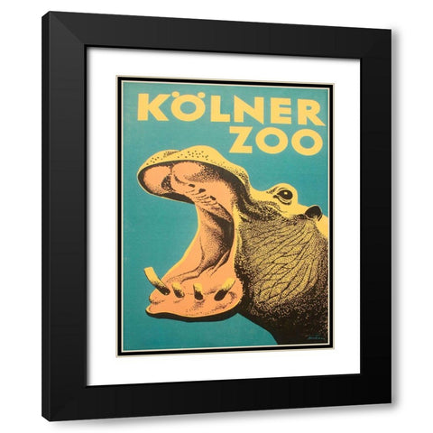 Vintage Zoo Black Modern Wood Framed Art Print with Double Matting by Vintage Apple Collection
