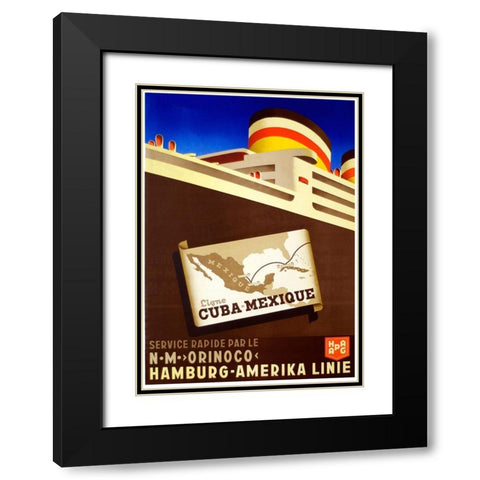 cuba_mexique Black Modern Wood Framed Art Print with Double Matting by Vintage Apple Collection