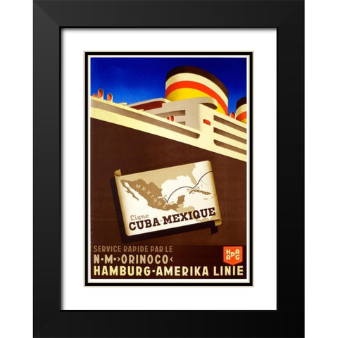 cuba_mexique Black Modern Wood Framed Art Print with Double Matting by Vintage Apple Collection