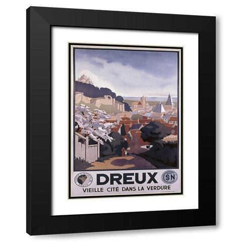 dreaux Black Modern Wood Framed Art Print with Double Matting by Vintage Apple Collection